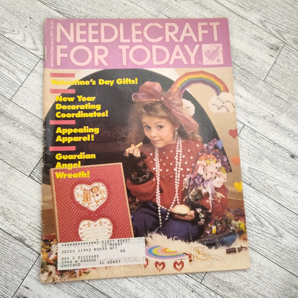 Needlecraft‎ For Today 1987 Retro 80s Rainbow Hearts Vintage Craft Magazine
